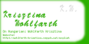 krisztina wohlfarth business card